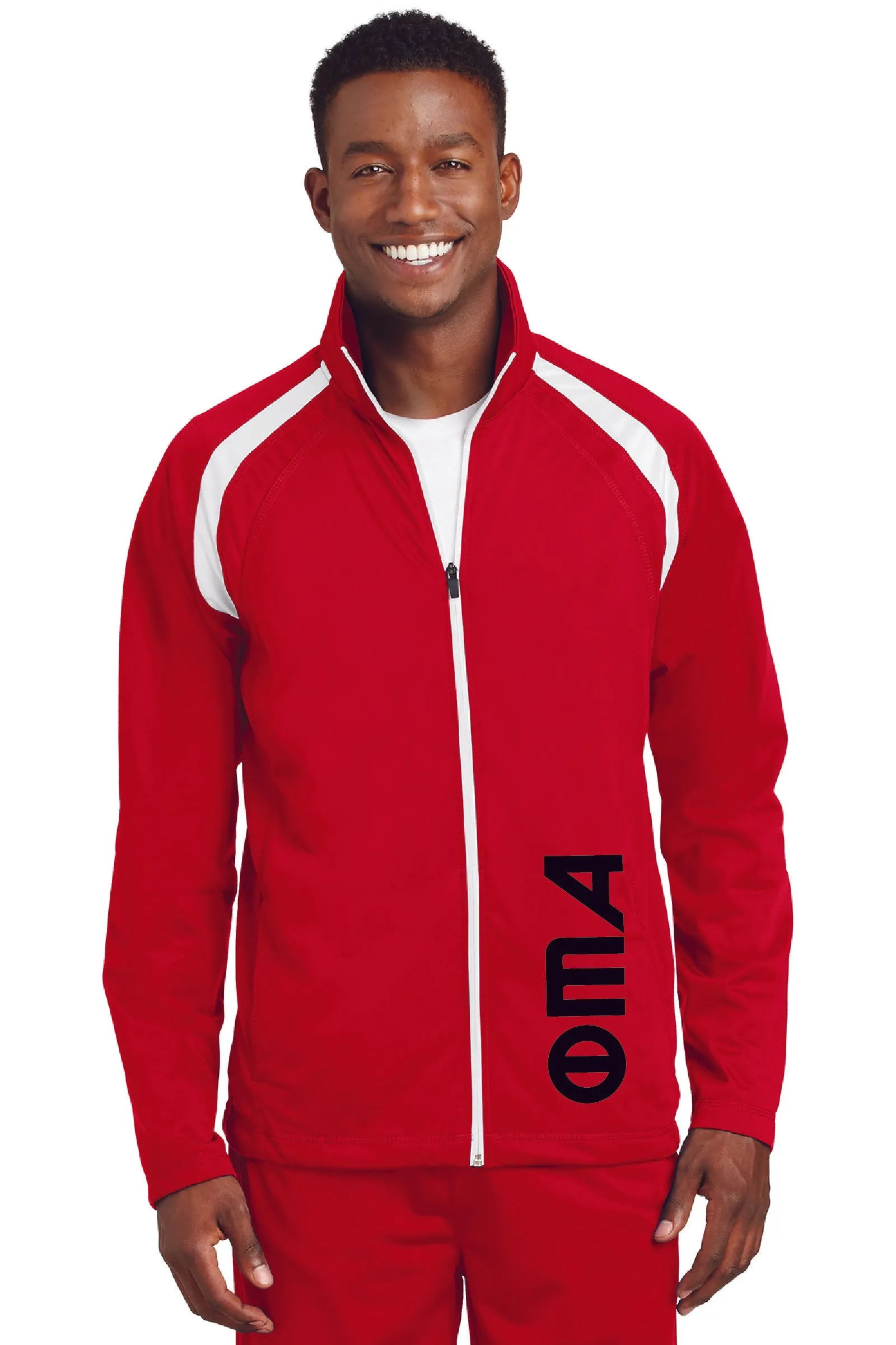 Retro Greek Letter Track Jacket