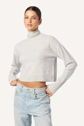 SABLE CASHMERE TURTLENECK SWEATER | FOGGY