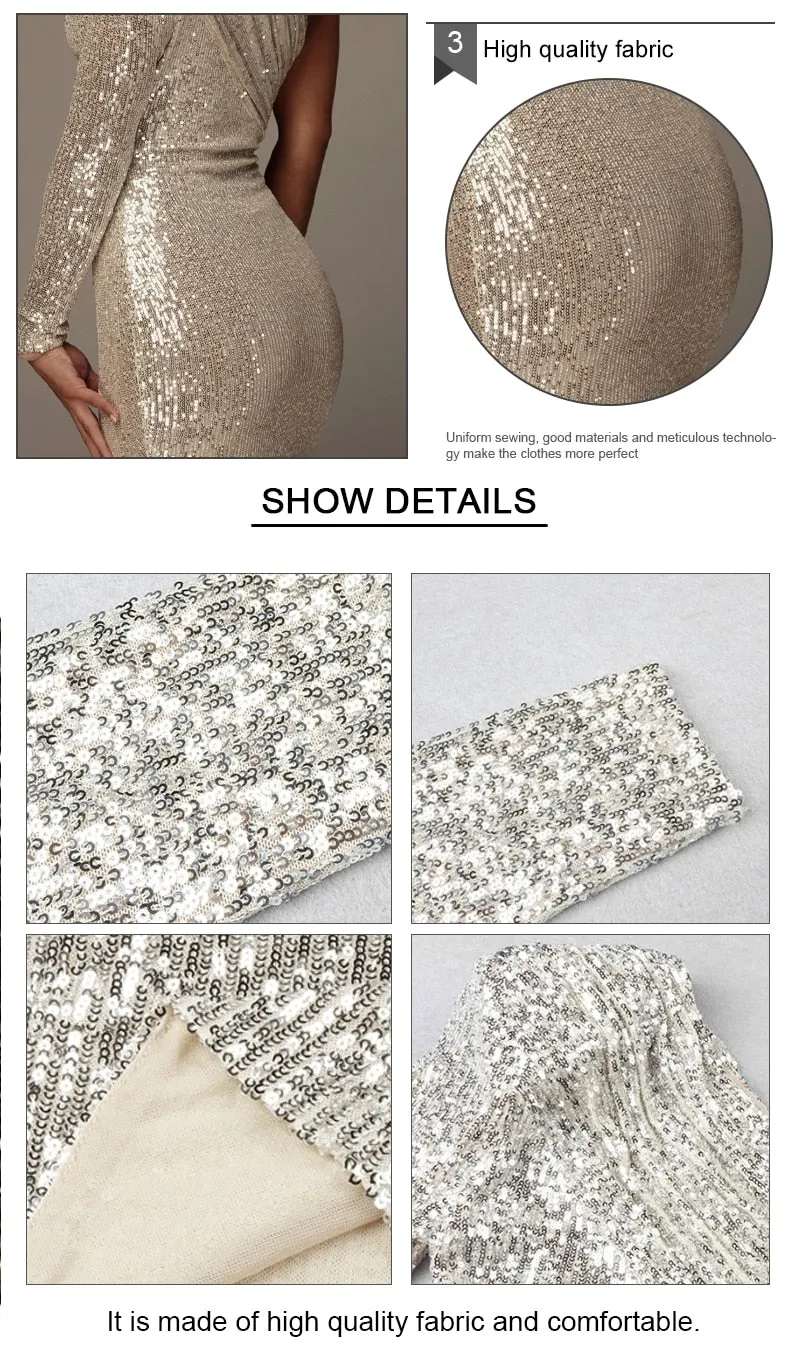 Sexy One Shoulder Sparkle Dress