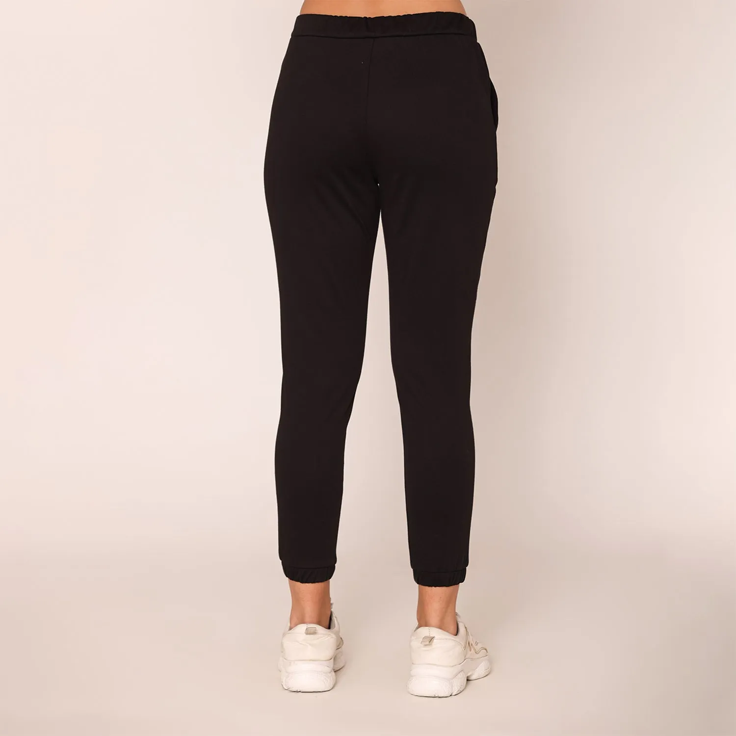 Slim Fit Joggers For Women- Black