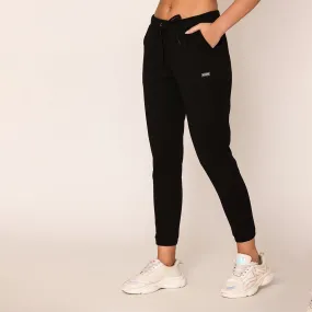 Slim Fit Joggers For Women- Black