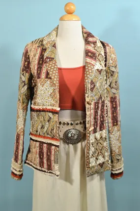 SOLD Vintage Faux Patchwork Quilted Prairie Jacket