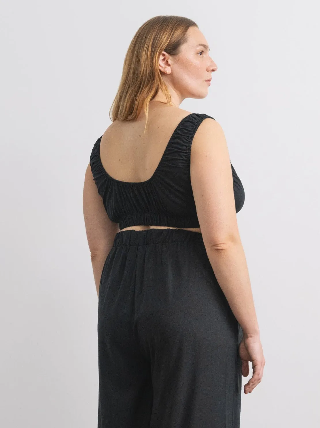 Sophie Crop, Regen Silk Noil, Black