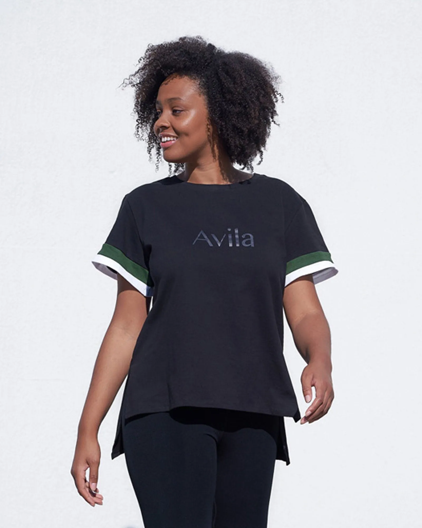 Sports Luxe Logo Tee - Black