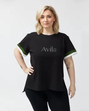 Sports Luxe Logo Tee - Black