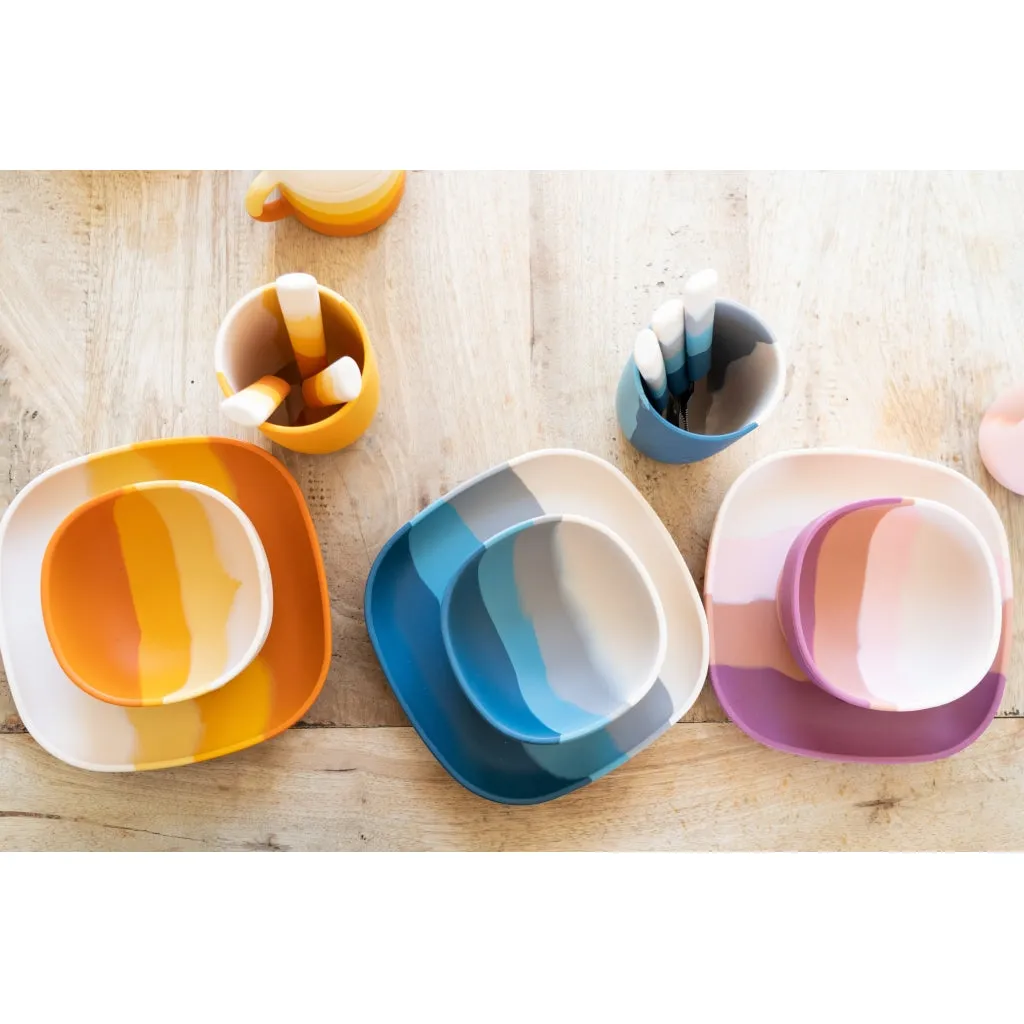 Suction Silicone Plate | Color Splash Collection - Desert Teal Ombre