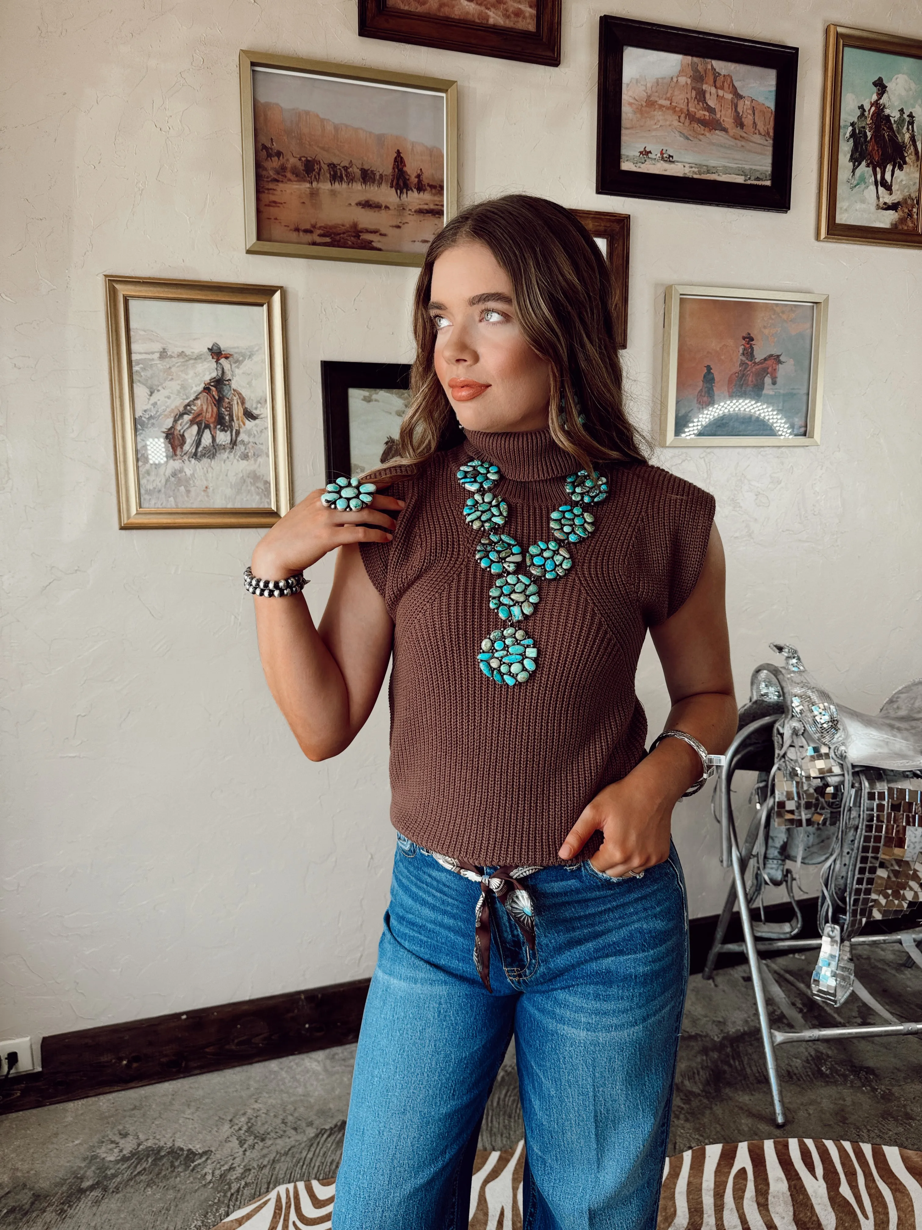 The Danika Top in Brown