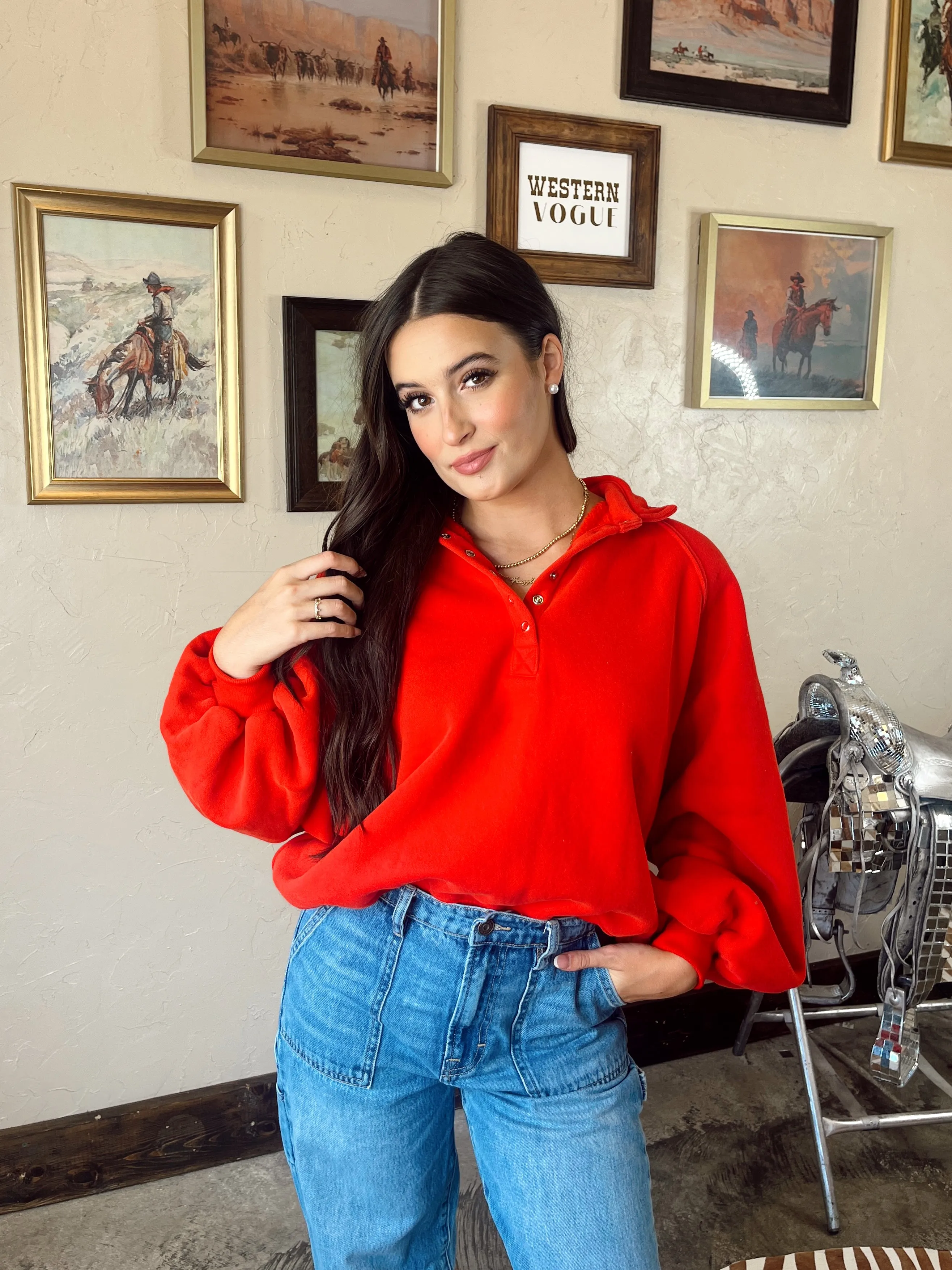 The Piper Sweatshirt in Red