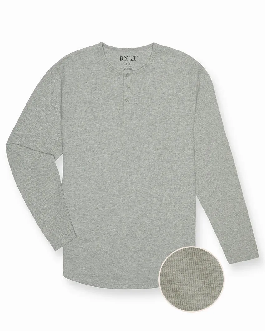 Thermal Henley Drop-Cut Long Sleeve