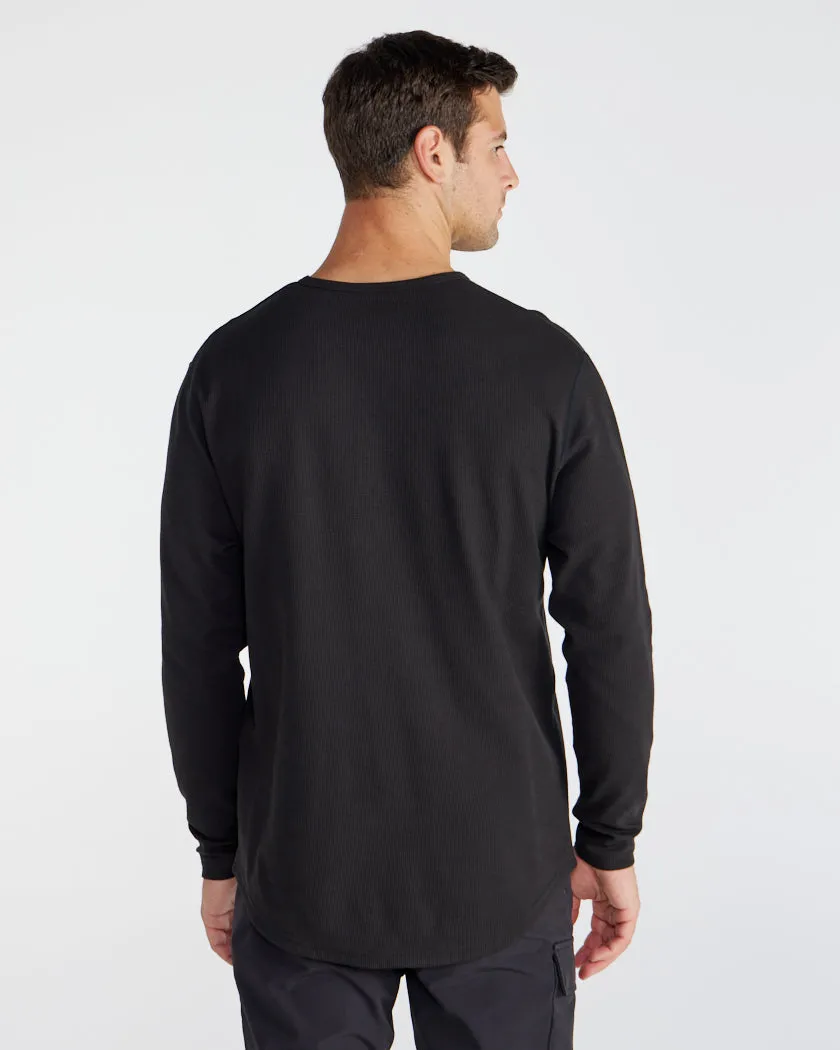 Thermal Henley Drop-Cut Long Sleeve