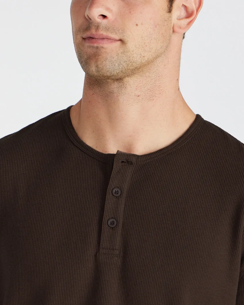 Thermal Henley Drop-Cut Long Sleeve