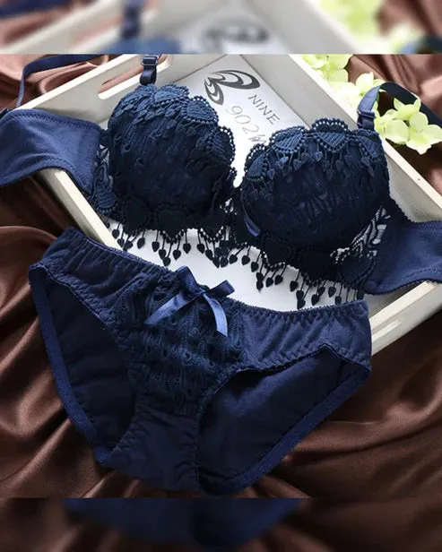 Thick Letter Seamless Panty Wireless - Bra Set