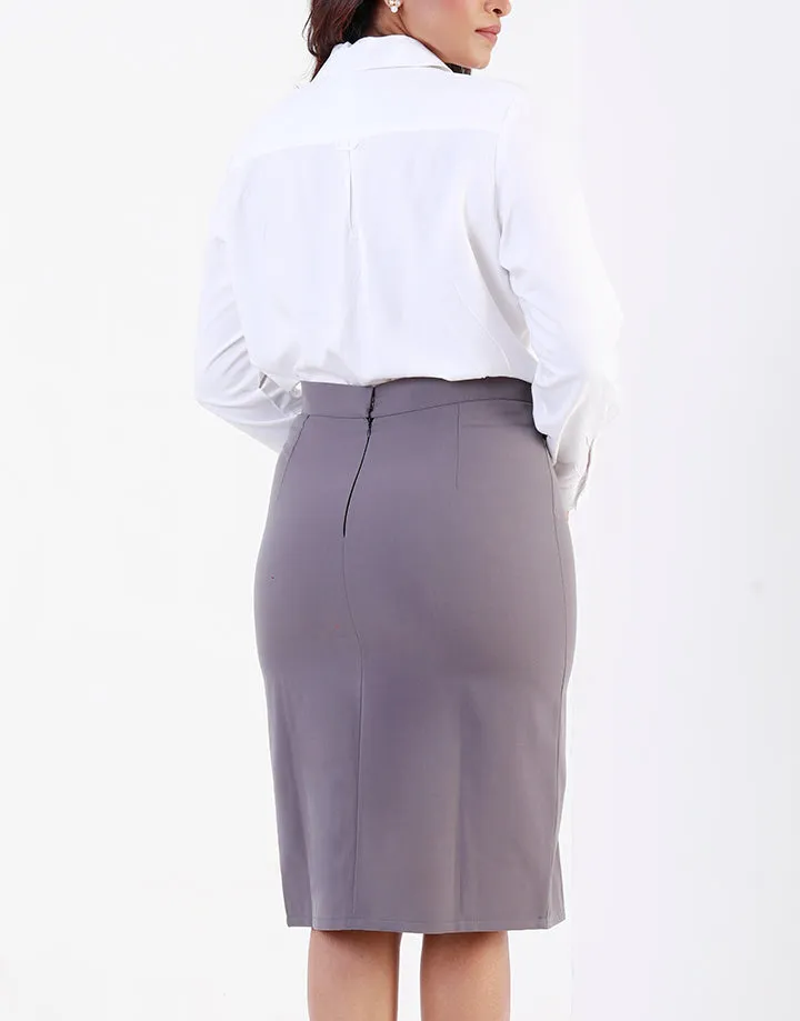 Tight Skirt with Front Pleated