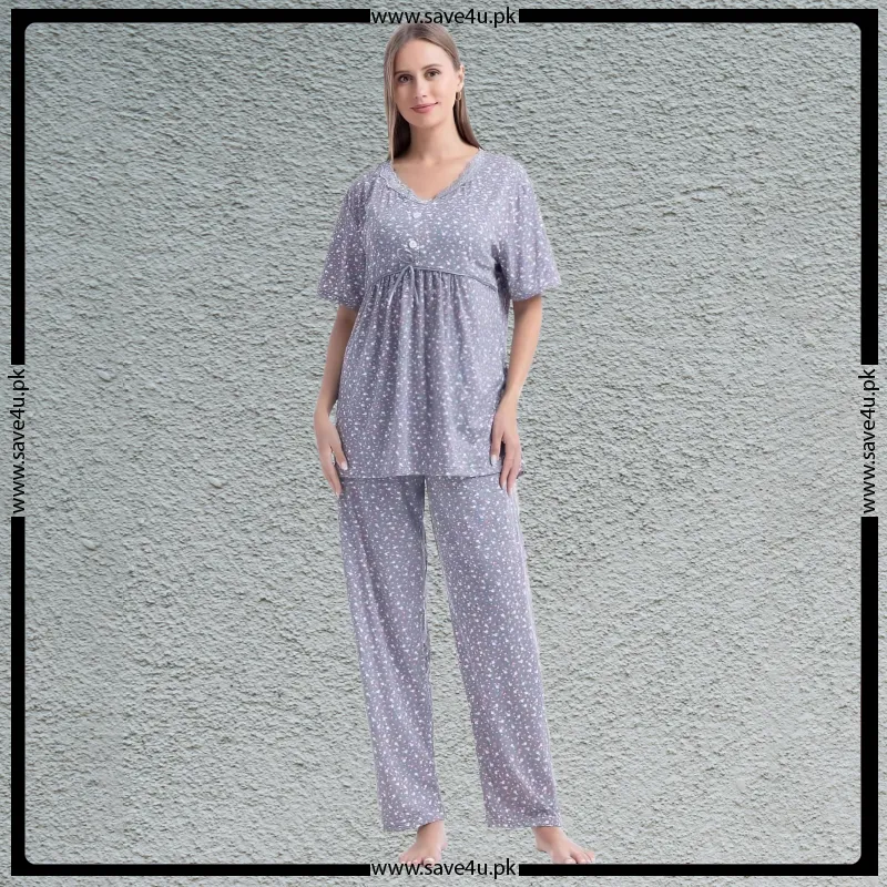 V Neck Jersy Cotton Summer's Pajama Set