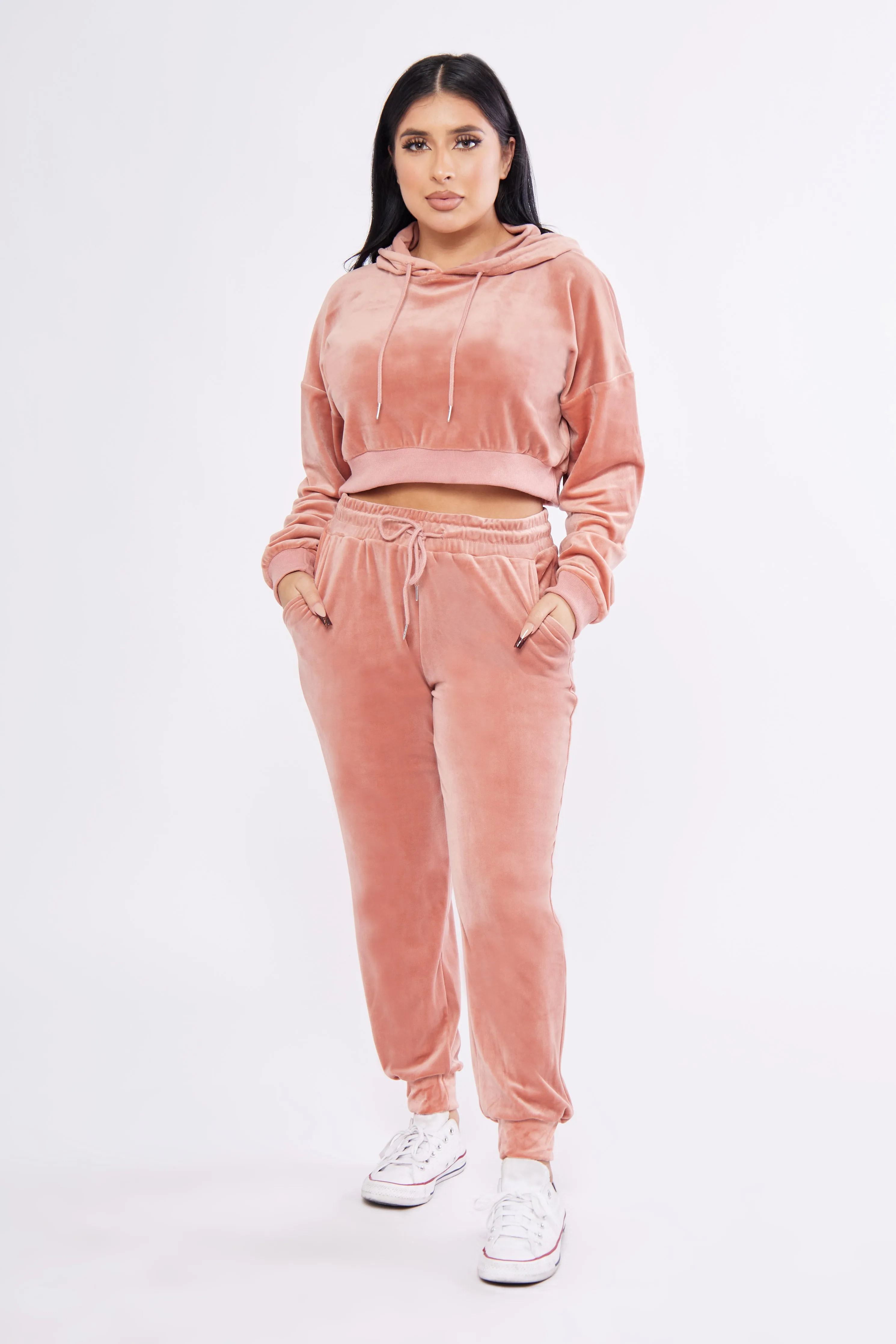 Velour Crop Top & Jogger Set