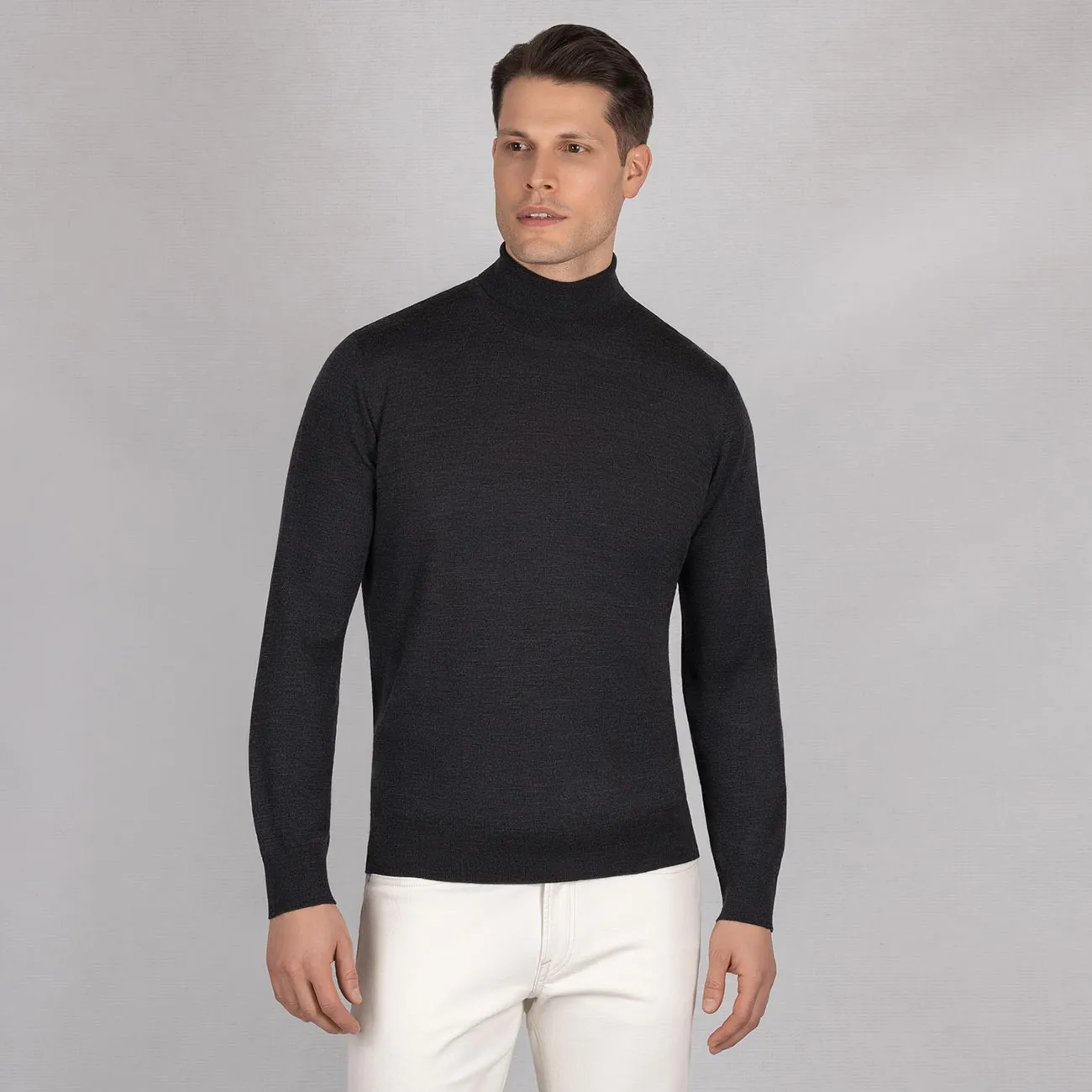 Wool Pullover Light Turtleneck Men