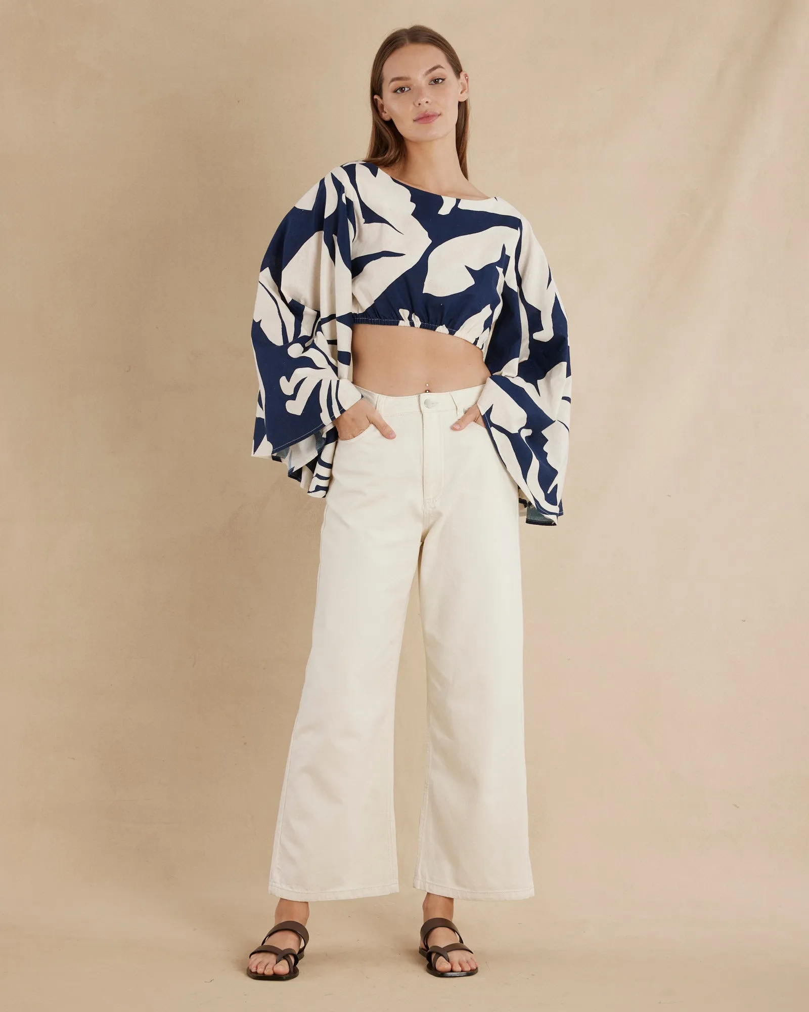 Zaffira Linen Crop Top